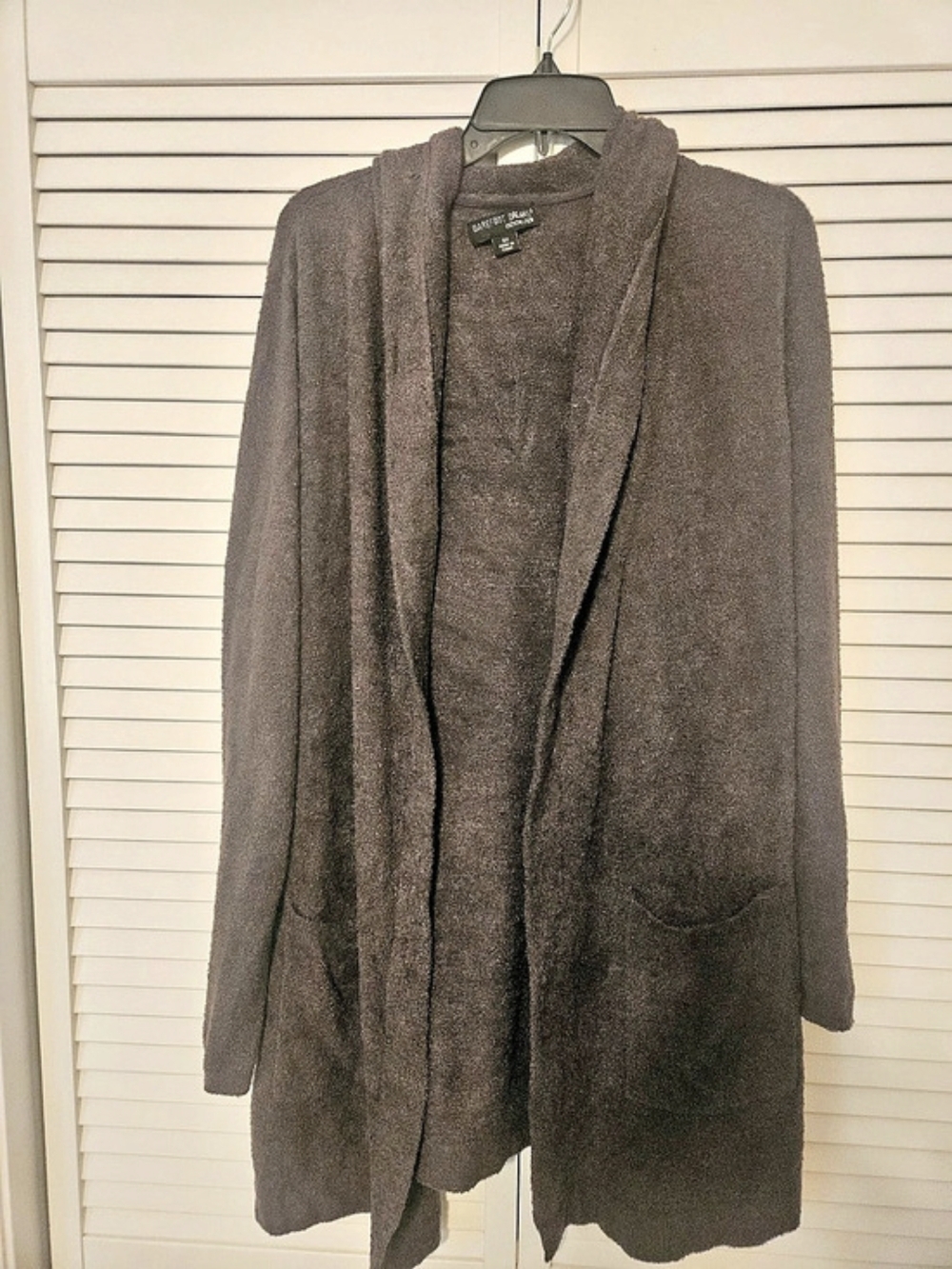 Bare Foot Dreams Hooded Cardigan Sweater Grey Size 3X Like New